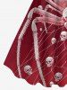 Robe trapèze Halloween à imprimé crânes, toile d’araignée et insectes - Rouge Vineux 1X