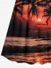 Coconut Tree Sun Seascape Print Surplice Hawaii Cami Dress -  