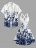 Coconut Tree Print Crisscross Straps Bowknot Hawaii Tank Dress -  