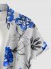 Flowers Leaf Print Buttons Pocket Hawaii Shirt For Men - Gris Clair 6XL