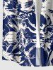 Flowers Print Buttons Pocket Hawaii Shirt For Men - Bleu M