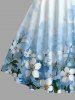 Flowers Ombre Print Crisscross Straps Bowknot Hawaii Tank Dress -  