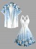 Flowers Ombre Print Crisscross Straps Bowknot Hawaii Tank Dress -  