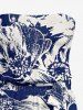Combinaison hawaïenne à imprimé fleurs avec poche, ceinture et bretelles amovibles. - Bleu S