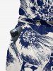 Combinaison hawaïenne à imprimé fleurs avec poche, ceinture et bretelles amovibles. - Bleu S
