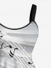 Robe trapèze hawaïenne à imprimé arc-en-ciel dégradé et symbole musical - Gris Clair 3X