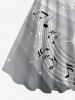 Robe trapèze hawaïenne à imprimé arc-en-ciel dégradé et symbole musical - Gris Clair 3X