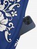 Robe trapèze hawaïenne à imprimé hibiscus et feuilles - Bleu 3X