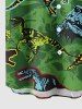 Dinosaur Jungle Print Hawaii Button Pocket Shirt For Men -  