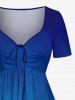 Ombre Music Symbol Print Hawaii Cinched A Line Dress -  