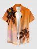 Tenue de plage hawaïenne assortie pour couples au motif ombré cocotier - Orange 