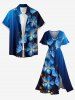 Flowers Stripes Glitter 3D Print Matching Hawaii Beach Outfit For Couples -  