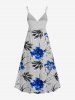 Flowers Leaf Print Matching Hawaii Beach Outfit For Couples -  