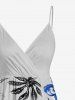 Flowers Leaf Print Matching Hawaii Beach Outfit For Couples -  