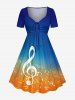 Ombre Music Symbol Print Matching Hawaii Beach Outfit For Couples -  