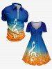 Ombre Music Symbol Print Matching Hawaii Beach Outfit For Couples -  
