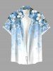 Flowers Ombre Print Matching Hawaii Beach Outfit For Couples -  