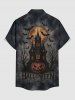 Tenue assortie pour couples avec imprimé d'Halloween : citrouille, chauve-souris, lune et château - Noir 