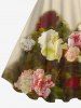Flowers Colorblock Print Matching Hawaii Beach Outfit For Couples -  