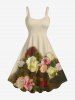Flowers Colorblock Print Matching Hawaii Beach Outfit For Couples -  