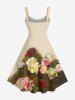 Flowers Colorblock Print Matching Hawaii Beach Outfit For Couples -  