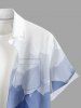 Leaf Ombre Print Buttons Pocket Hawaii Shirt For Men -  