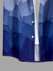 Leaf Ombre Print Buttons Pocket Hawaii Shirt For Men -  