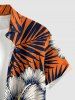 Chemise hawaïenne pour homme à imprimé fleurs d'hibiscus et feuilles tropicales, avec boutons et poche - Orange 4XL