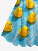 Ducks Water Ripple Print Hawaii Tank Dress(Adjustable Shoulder Strap) -  