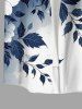 Chemise homme hawaïenne à imprimé ombré fleurs, feuilles et branches, avec poche boutonnée - Bleu profond 4XL