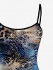 Ombre Leopard Flower Print Hawaii Dress -  