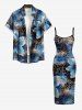 Ombre Leopard Flower Print Hawaii Dress -  