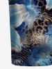 Ombre Leopard Flower Print Hawaii Dress -  