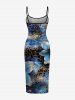Ombre Leopard Flower Print Hawaii Dress -  