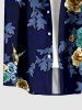 Chemise hawaïenne pour homme, imprimé floral colibri, avec boutons et poche - Cadetblue 3XL