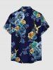 Chemise hawaïenne pour homme, imprimé floral colibri, avec boutons et poche - Cadetblue 3XL
