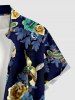 Chemise hawaïenne pour homme, imprimé floral colibri, avec boutons et poche - Cadetblue 3XL