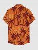 Coconut Tree Ethnic Graphic Print Hawaii Button Pocket Shirt For Men -  