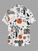 Ensemble assorti pour couple avec imprimé citrouille d'Halloween, toile d'araignée, arbre, corbeau et chauve-souris - Blanc 