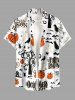 Ensemble assorti pour couple avec imprimé citrouille d'Halloween, toile d'araignée, arbre, corbeau et chauve-souris - Blanc 