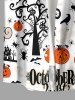 Ensemble assorti pour couple avec imprimé citrouille d'Halloween, toile d'araignée, arbre, corbeau et chauve-souris - Blanc 