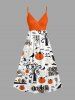 Ensemble assorti pour couple avec imprimé citrouille d'Halloween, toile d'araignée, arbre, corbeau et chauve-souris - Blanc 