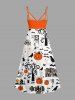 Ensemble assorti pour couple avec imprimé citrouille d'Halloween, toile d'araignée, arbre, corbeau et chauve-souris - Blanc 