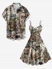 Skull Skeleton Pirate Box Sailboat Cruise Print Hawaii Tank Dress(Adjustable Shoulder Strap) -  