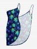 Couvre-maillot de plage convertible Hawaï à imprimé cocotier dégradé - Bleu profond XXS