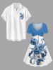Robe Hawaïenne Ceinturée à Imprimé Fleurs et Pieuvres - Pers 3X