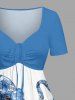 Robe Hawaïenne Ceinturée à Imprimé Fleurs et Pieuvres - Pers 3X