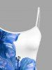 Robe ajustée Hawaï imprimé fleurs d'hibiscus - Bleu 1X