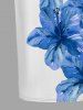 Robe ajustée Hawaï imprimé fleurs d'hibiscus - Bleu 1X