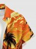 Tenue assortie pour couple avec motif citrouille d'Halloween, cocotier et montagne - Orange 